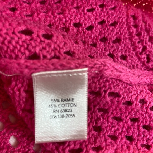NWT Christopher & Banks Pink Crochet Cardigan Sweater - Picture 8 of 9